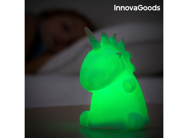 Enhjørning Unicorn Nattlys Lampe 11cm Batteridrevet, fargeskiftende LED 