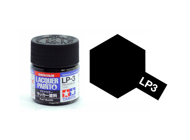 Lackfärg LP-3 Flat Black Matt Tamiya 82103 - 10ml 