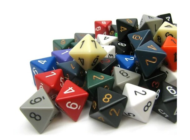 RPG Dice D8 Terning - 1 stk Tilfeldig farge 