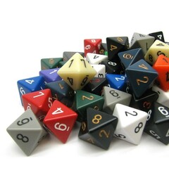 RPG Dice D8 Terning - 1 stk Tilfeldig farge
