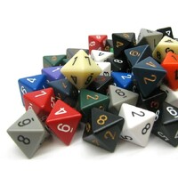 RPG Dice D8 Terning - 1 stk Tilfeldig farge