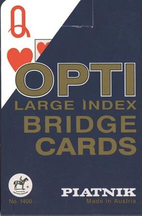 Opti Kortstokk for svaksynte - Blå Perfekt til Bridge og andre kortspill