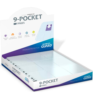 Pages 9-pocket x100 Klar Ultimate Guard Plastlommer