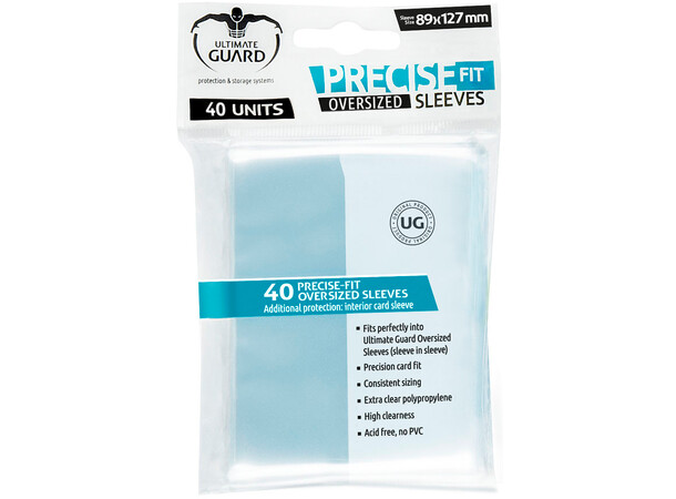 Precise-Fit Oversized Clear x40  89x127 Ultimate Guard Innersleeves 