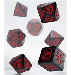 RPG Dice Set Dragons Black/Red Terninger til rollespill - 7 stk