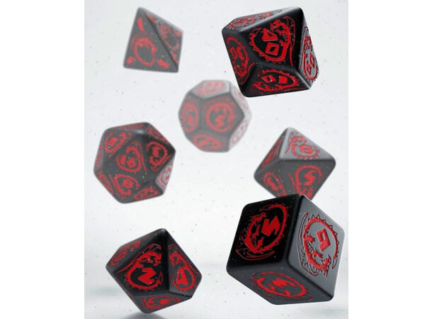 RPG Dice Set Dragons Black/Red Tärningsset för rollspel 
