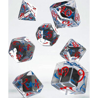 RPG Dice Set Translucent/Red/Blue Tärningsset för rollspel