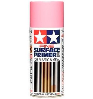 Tamiya Fine Surface Primer L Pink 180ml Spray Can Plastic/Metal 