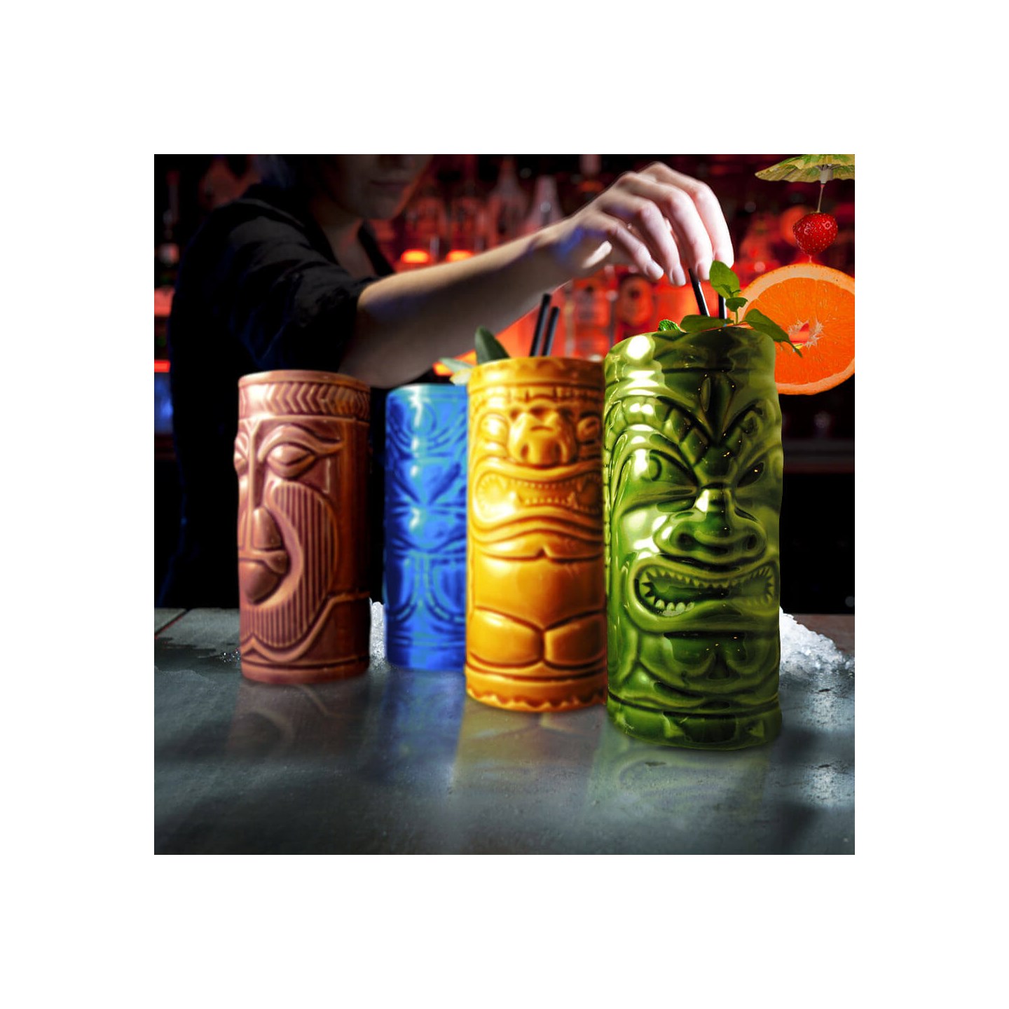 Tiki Mugs Kopper - 4 stk
