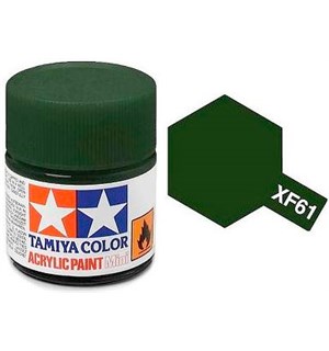 Akrylmaling MINI XF-61 Dark Green Tilsvarer Italeri 4723AP og 4314AP 