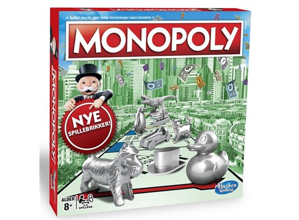 Monopoly Monopol NORSK Det klassiske Monopol med nye brikker 
