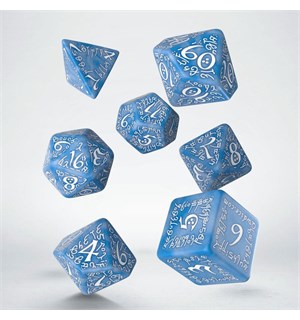 RPG Dice Set Elvish Blue/White Terninger til rollespill - 7 stk 