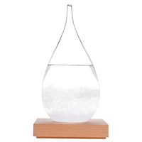 Storm Dråpe - Værmelder - 17cm høy Glass/Tre - Storm Drop