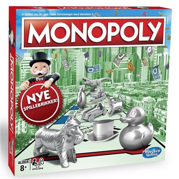 Monopoly Monopol Norsk Det klassiske Monopol med nye brikker