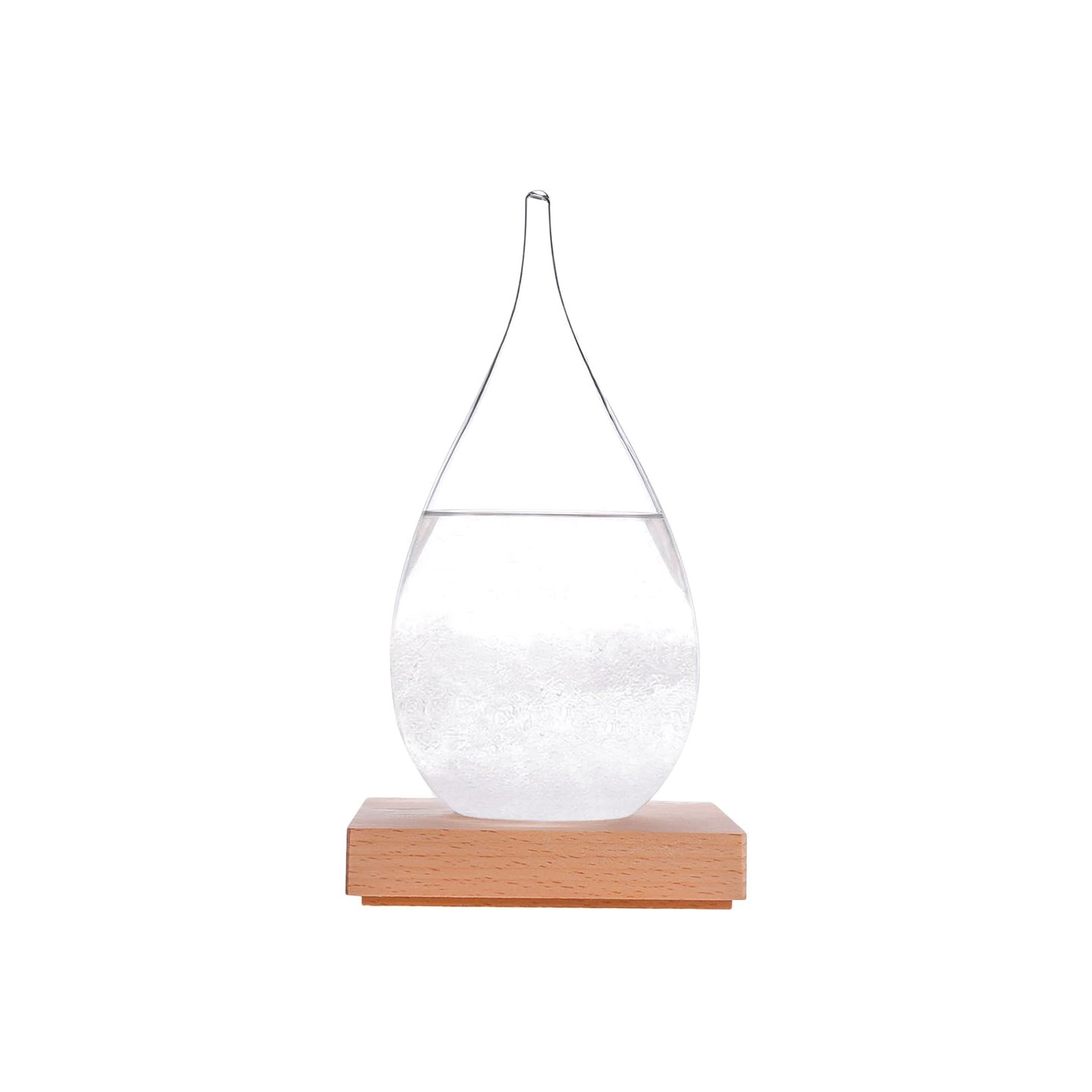 Storm Dråpe - Værmelder - 17cm høy Glass/Tre - Storm Drop