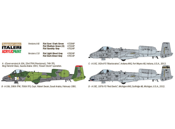 A-10 A/C Thunderbolt II Gulf War Italeri 1:72 Byggesett 