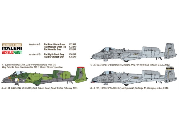 A-10 A/C Thunderbolt II Gulf War Italeri 1:72 Byggesett