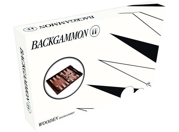 Backgammon Komplett i trä 31 cm Levereras i vacker trälåda med träbitar 