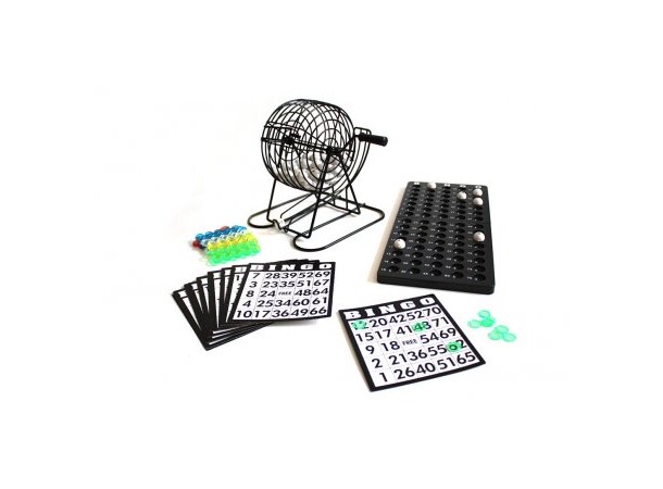 Bingo Spill Komplett Med metallbur, brett og blokker 