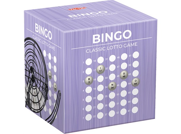 Bingo Spill Komplett Med metallbur, brett og blokker