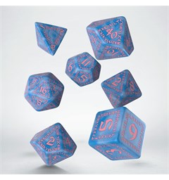 RPG Dice Set Runic Blue/Pink 7 stk Terninger til rollespill