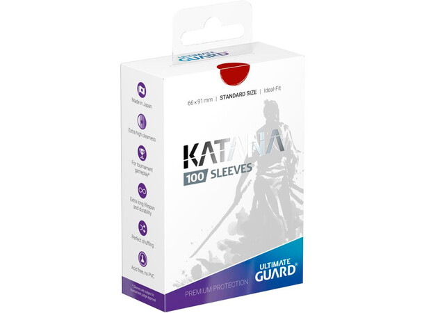 Sleeves Katana Röd 100 st 66x91 Ultimate Guard Kortskydd/DeckProtect 