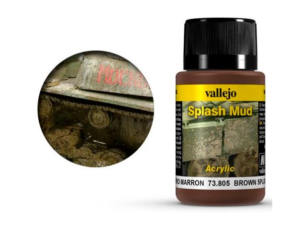 Vallejo Mud Splash Mud Brown - 40ml Weathering Effects - Acrylic