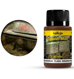 Vallejo Mud Splash Mud Brown - 40ml Weathering Effects - Acrylic 