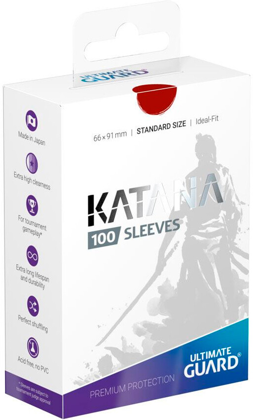 Sleeves Katana Rød 100 stk 66x91 Ultimate Guard Kortbeskytter/DeckProtect
