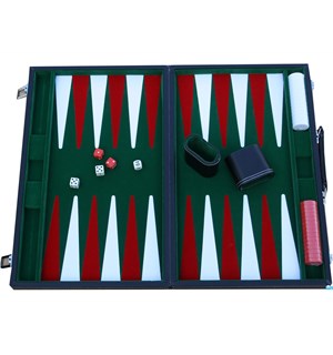 Backgammon Komplett 45 cm Vinyl Leveres i vinyl koffert 
