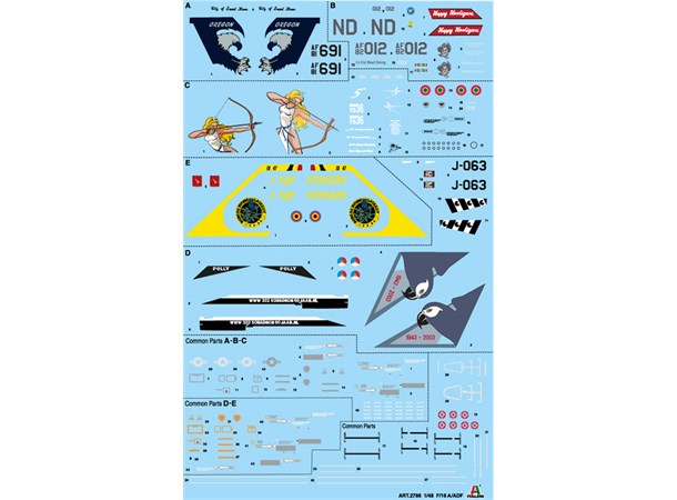 F-16 A Fighting Falcon 31,5 cm Italeri 1:48 Byggesett 