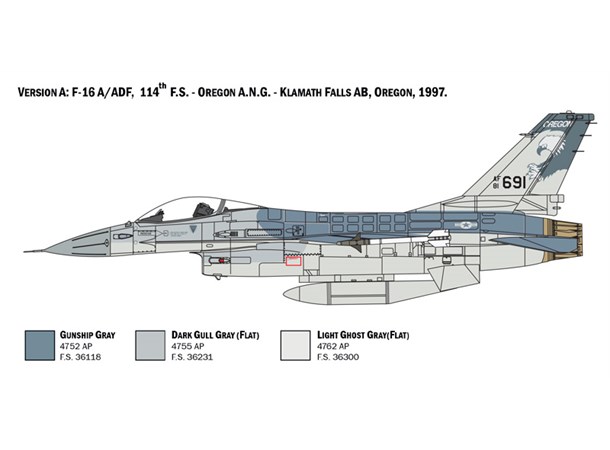 F-16 A Fighting Falcon 31,5 cm Italeri 1:48 Byggesett 
