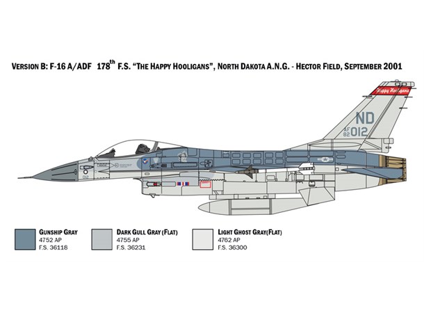 F-16 A Fighting Falcon 31,5 cm Italeri 1:48 Byggesett 
