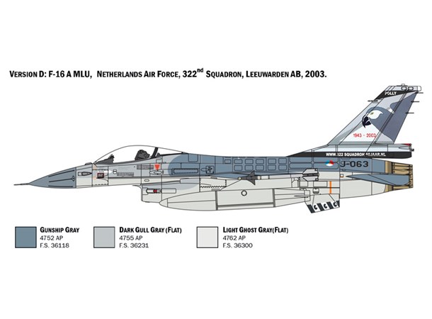F-16 A Fighting Falcon 31,5 cm Italeri 1:48 Byggesett 