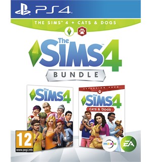 The Sims 4 + Katter & Hunder Bundle PS4 Inkluderer hovedspill + Katter & Hunder 
