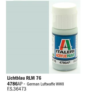 Akrylmaling Lichtblau RLM 76 Italeri 4786AP - 20 ml 