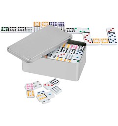 Domino Dobbel 12 Metallboks 91 brikker