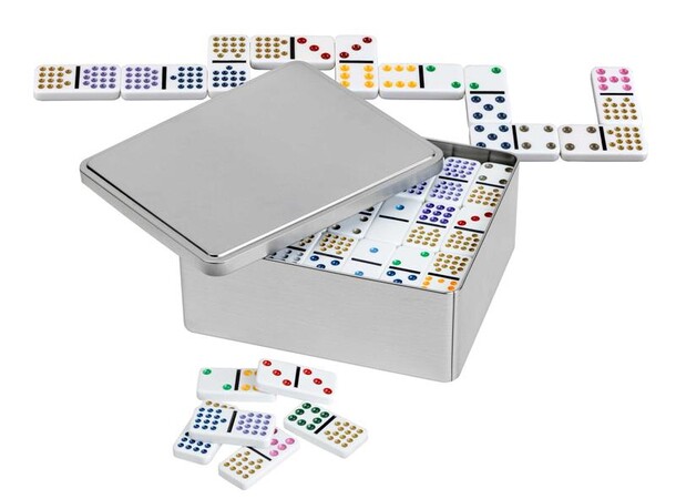 Domino Dubbel 15 Metallåda - 136 delar 