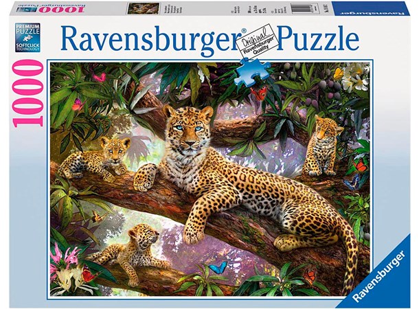 Leopard Family 1000 biter Ravensburger Puzzle Puslespill
