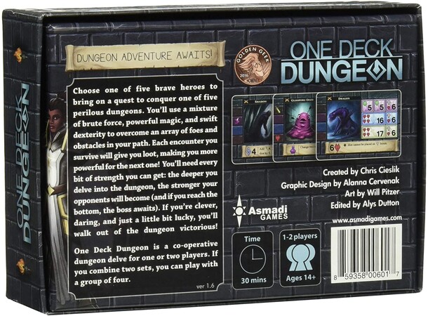 One Deck Dungeon Kortspel Versjon 1.5 