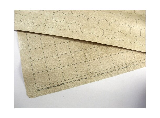 RPG Battlemat 66x60 - rutnät  2,5 cm 23 1/2 x 26” Vändbart rutnät router/hex 