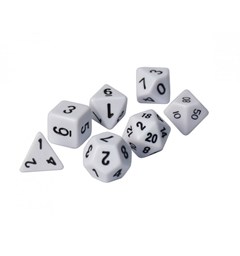 RPG Terningsett Hvit Standard 7 stk 7 stk D4,6,8,10 12 og D20 CHX 25401