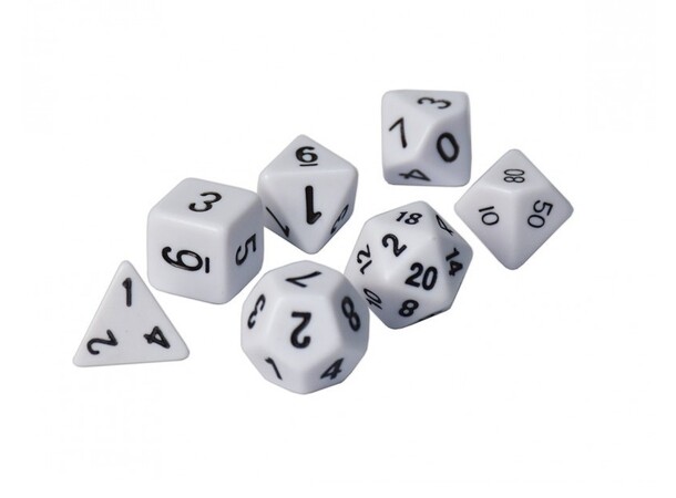 RPG Tärningsats Vit Standard 7 st D4,6,8,10 12 och D20 CHX 25401 