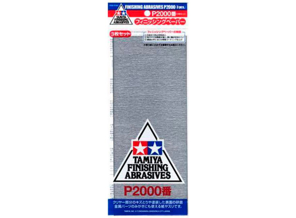 Tamiya Finishing Abrasives P2000 - 3 st Pussepapir P2000 Sandpapper 
