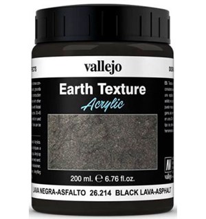 Vallejo Texture Black Lava Asphalt 200ml Earth Texture Acrylic 