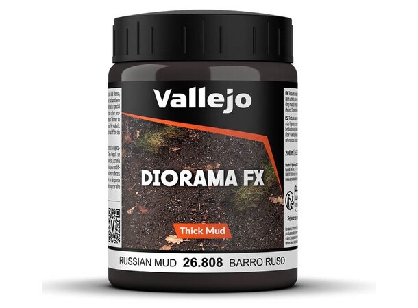 Vallejo Texture Russian Mud 200ml Thick Mud Texture Acrylic 