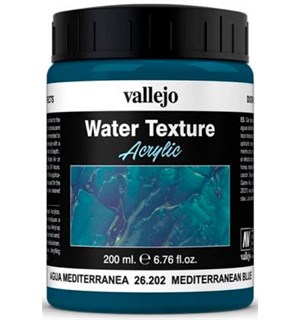 Vallejo Water Mediterranean Blue 200ml Water Texture Acrylic 