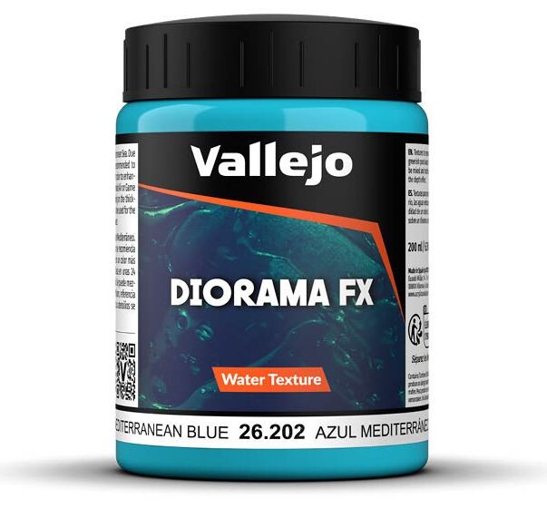 Vallejo Water Mediterranean Blue 200ml Water Texture Acrylic