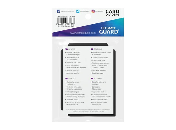 Card Dividers x10 Svart Ultimate Guard 