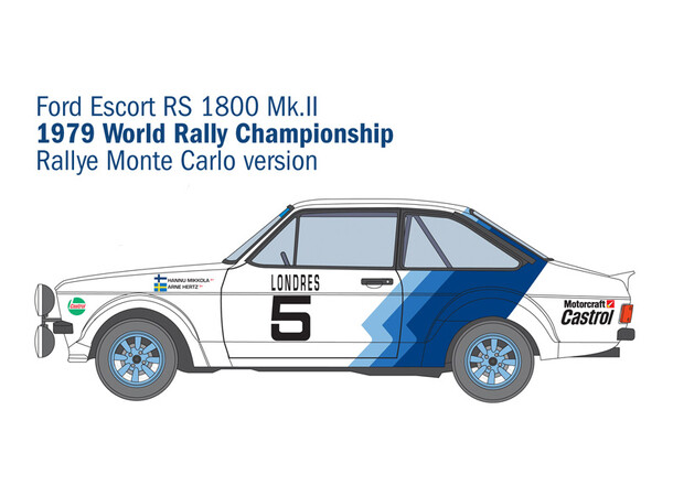 Ford Escort RS1800 Mk.II 16,7 cm Italeri 1:24 Byggesett 